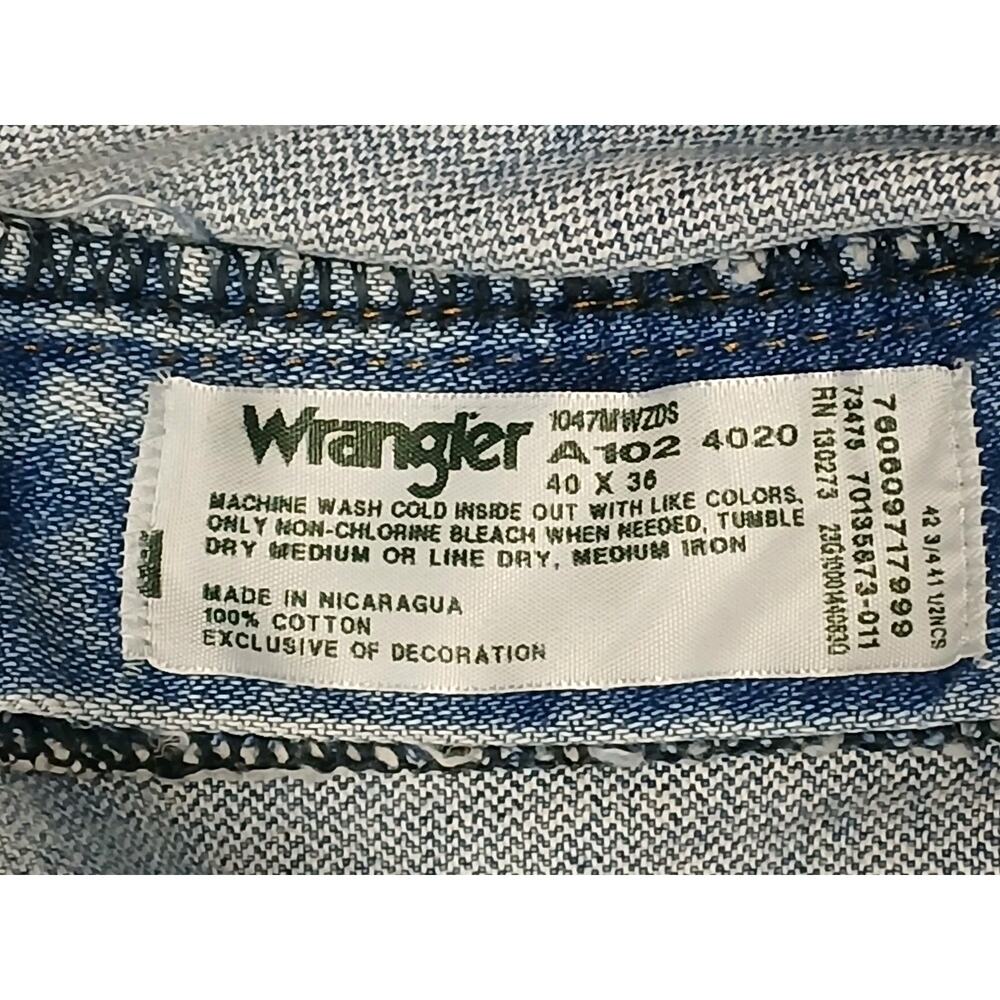 Wrangler (40x36) Men's 47 MWZ Regular Fit Blue Denim Jeans - Picture 7 of 8